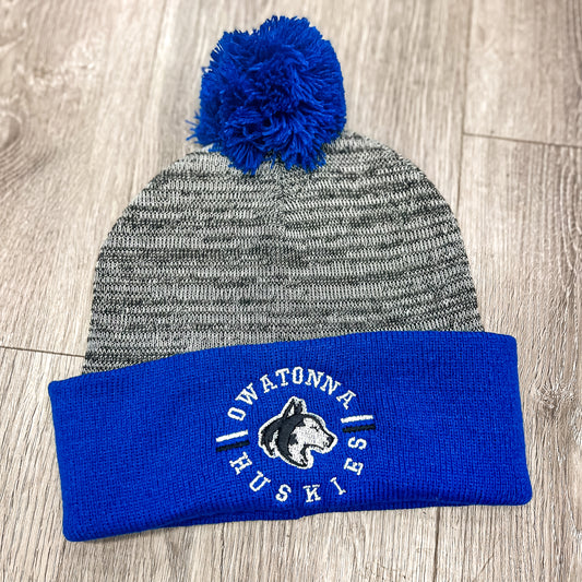 Owatonna Huskies Pom Beanie